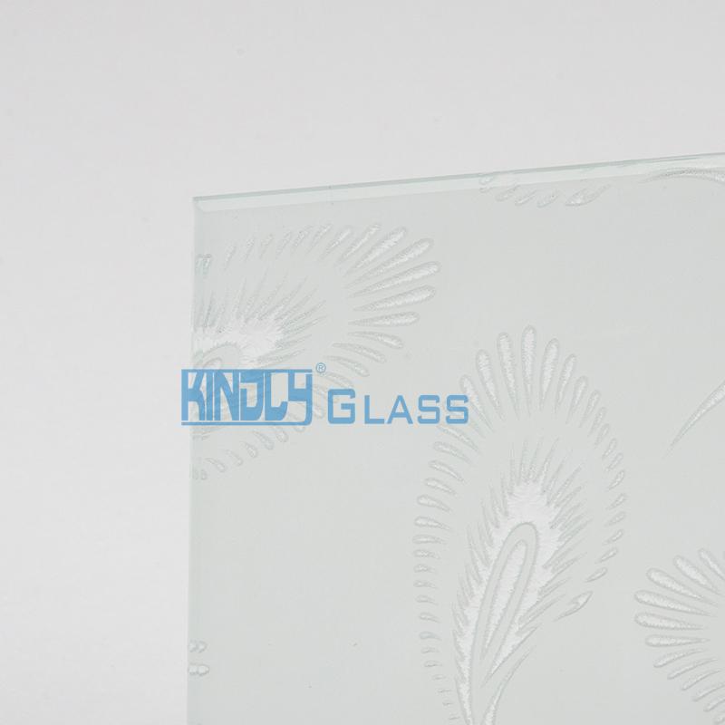 Acid Etched Design on Frost Clear Glass 
